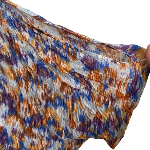 Guess Women's Cold Shoulder Top Size S Ruffle Elastic Waist Tie Neck Y2K Artsy - Picture 6 of 14